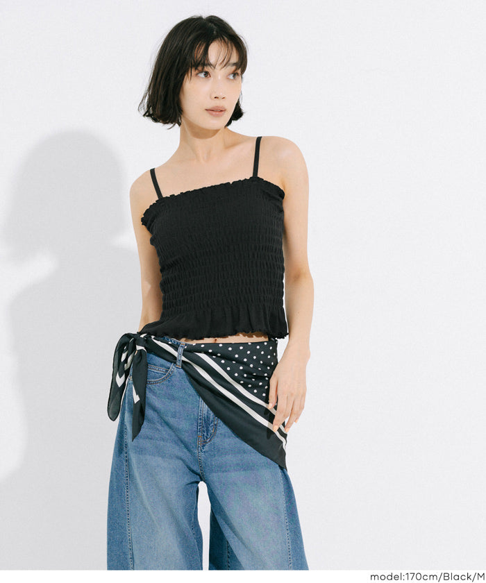 【OUT BRA】2way皺褶荷葉邊帶胸墊背心