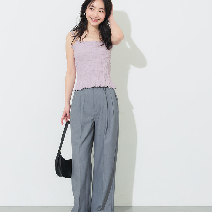 【OUT BRA】2way皺褶荷葉邊帶胸墊背心