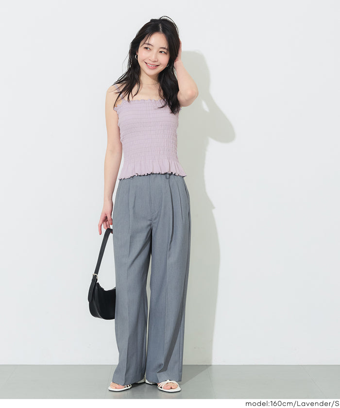 【OUT BRA】2way皺褶荷葉邊帶胸墊背心