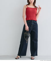 【OUT BRA】2way皺褶荷葉邊帶胸墊背心