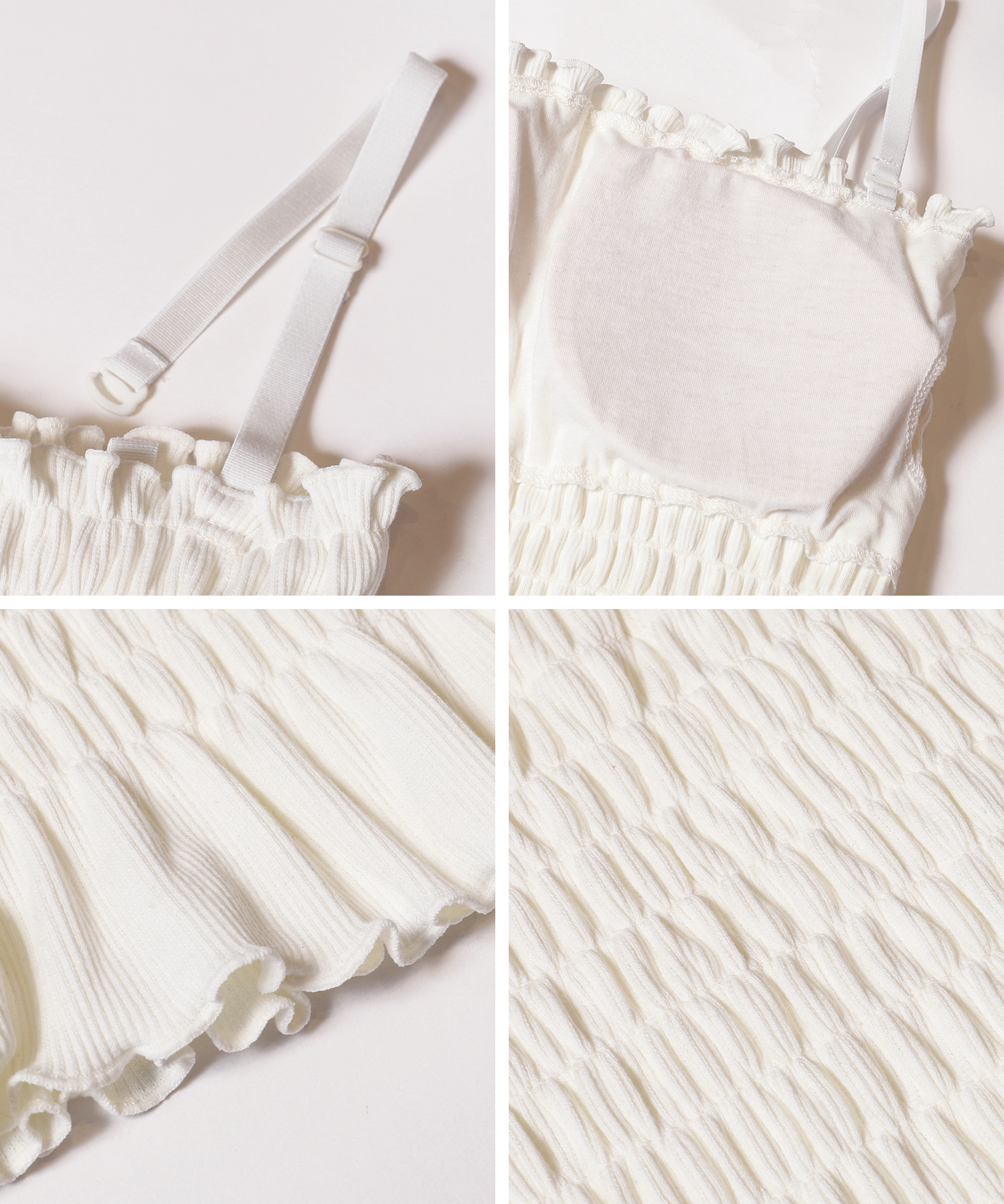 【OUT BRA】2way皺褶荷葉邊帶胸墊背心