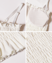 【OUT BRA】2way皺褶荷葉邊帶胸墊背心