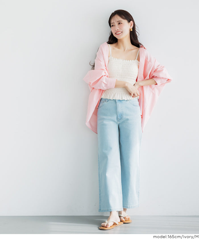 【OUT BRA】2way皺褶荷葉邊帶胸墊背心