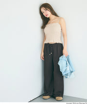 【OUT BRA】2way皺褶荷葉邊帶胸墊背心