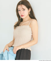 【OUT BRA】2way皺褶荷葉邊帶胸墊背心