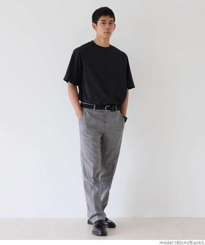 男裝簡約落肩圓領純色短袖T恤 男女通用