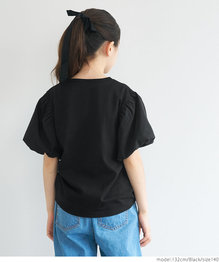 童裝泡泡短袖圓領LOGO上衣 T-shirt