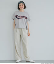 短版反摺袖口修身LOGO T-shirt