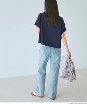 短版反摺袖口修身LOGO T-shirt