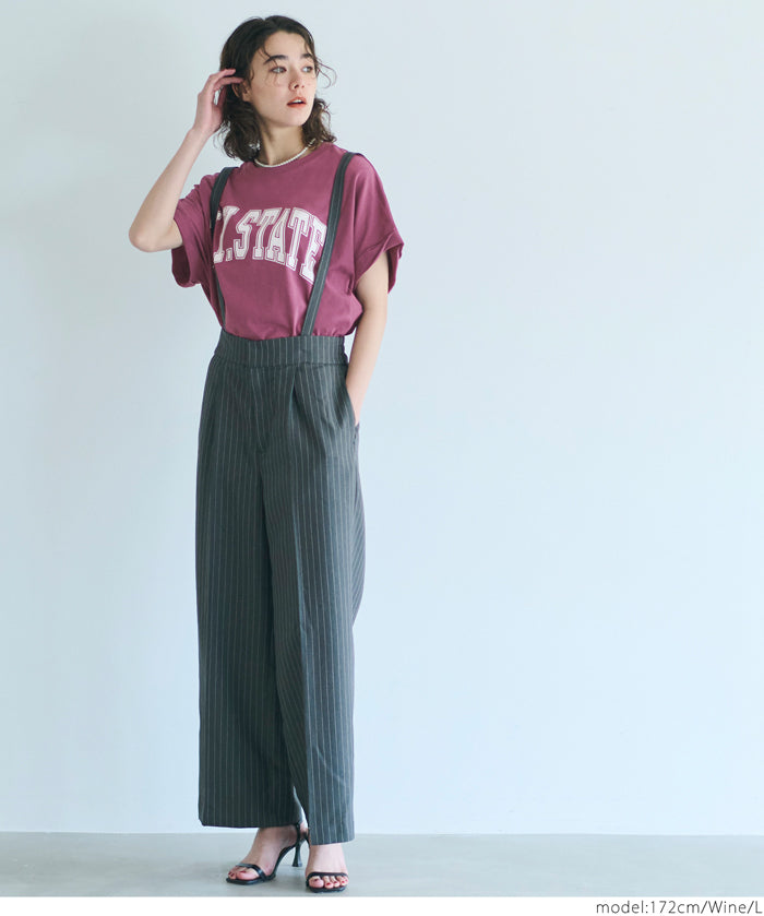 短版反摺袖口修身LOGO T-shirt