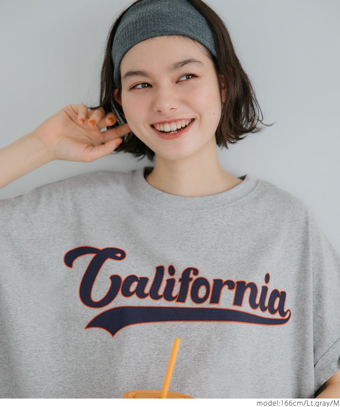 短版反摺袖口修身LOGO T-shirt