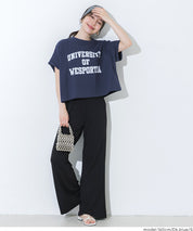 Cropped Logo T-Shirt with Rolled Sleeves
