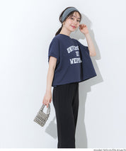 Cropped Logo T-Shirt with Rolled Sleeves