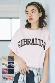 短版反摺袖口修身LOGO T-shirt