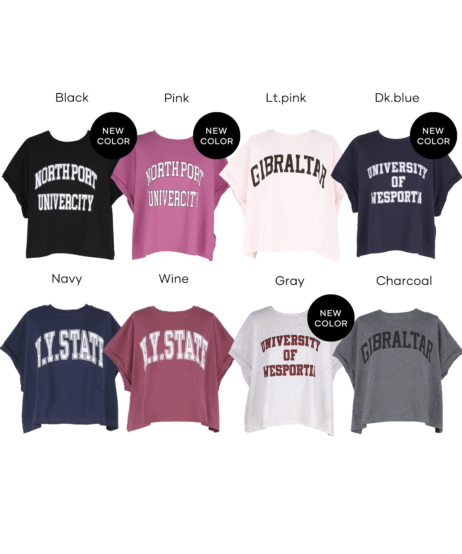 Cropped Logo T-Shirt with Rolled Sleeves