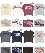 短版反摺袖口修身LOGO T-shirt