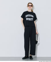 Cropped Logo T-Shirt with Rolled Sleeves