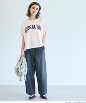 短版反摺袖口修身LOGO T-shirt