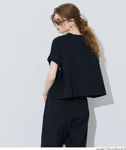 Cropped Logo T-Shirt with Rolled Sleeves