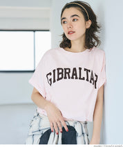 短版反摺袖口修身LOGO T-shirt