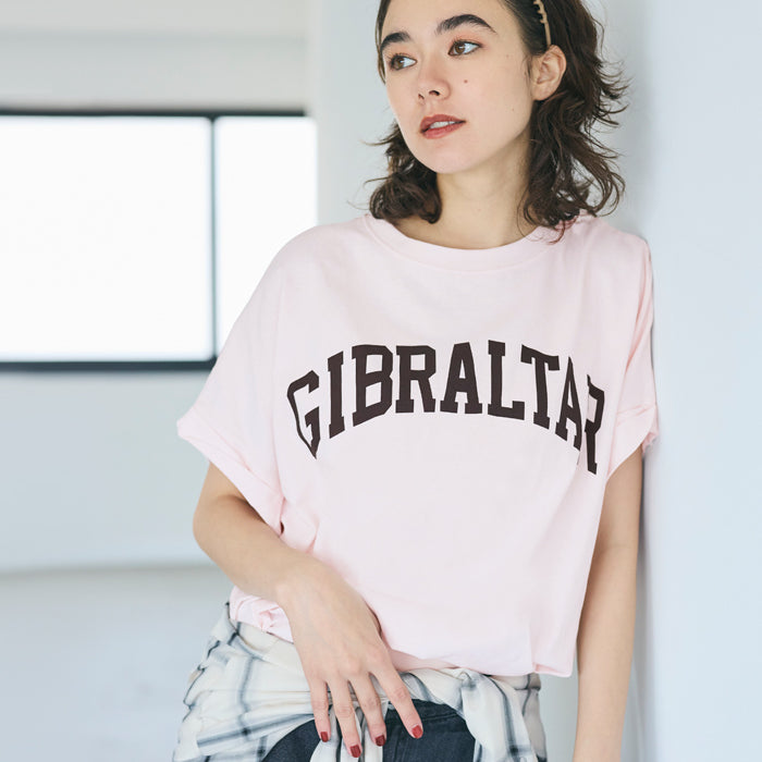 短版反摺袖口修身LOGO T-shirt