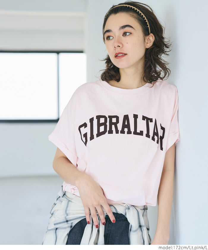 短版反摺袖口修身LOGO T-shirt