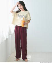 短版反摺袖口修身LOGO T-shirt