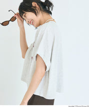Cropped Logo T-Shirt with Rolled Sleeves