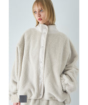 High neck boa jacket