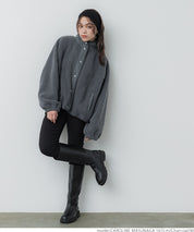 High neck boa jacket