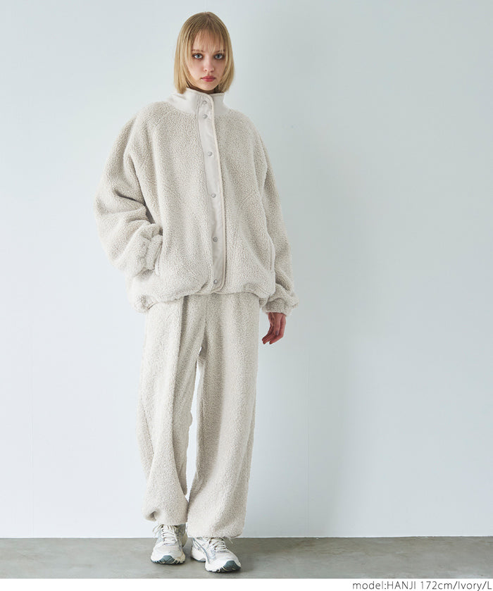 High neck boa jacket