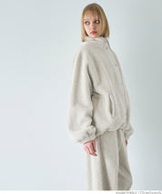 High neck boa jacket