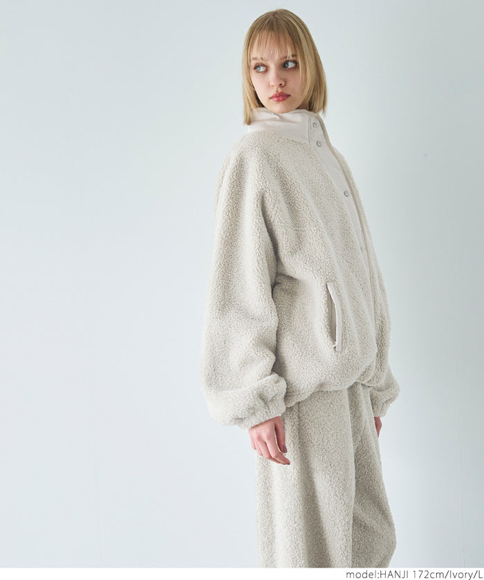 High neck boa jacket