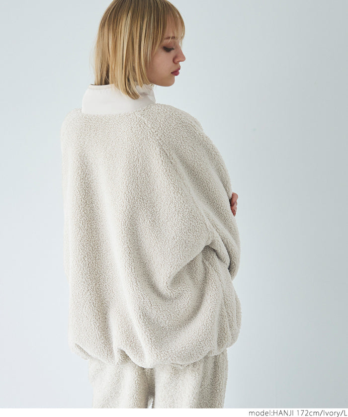 High neck boa jacket