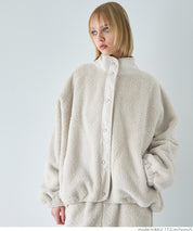 High neck boa jacket