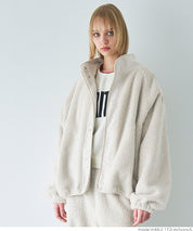 High neck boa jacket