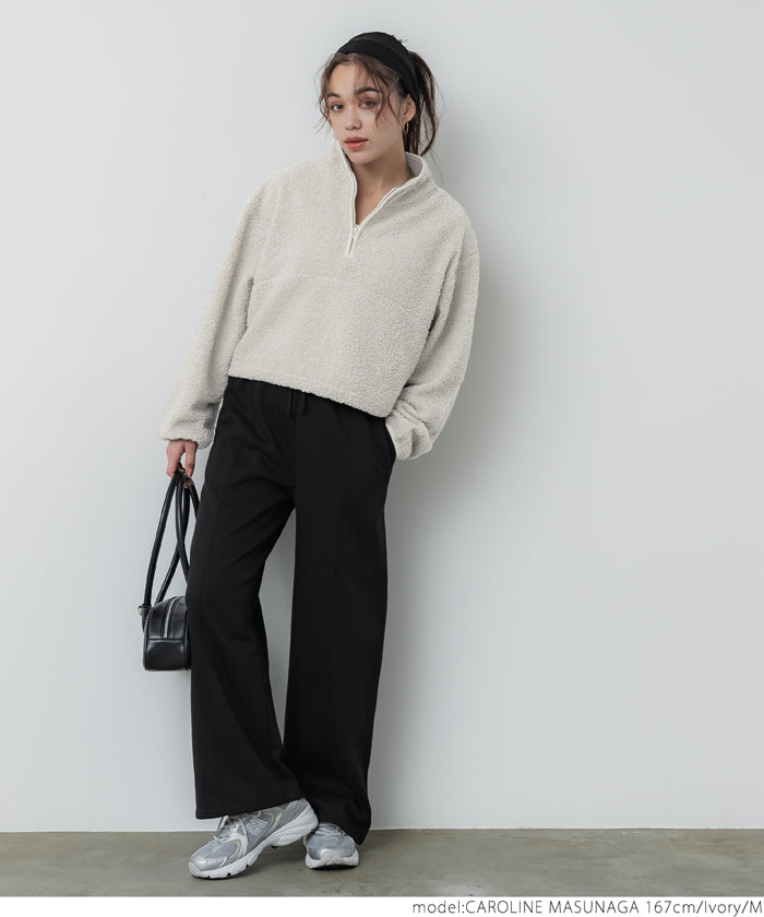 Cropped boa anorak
