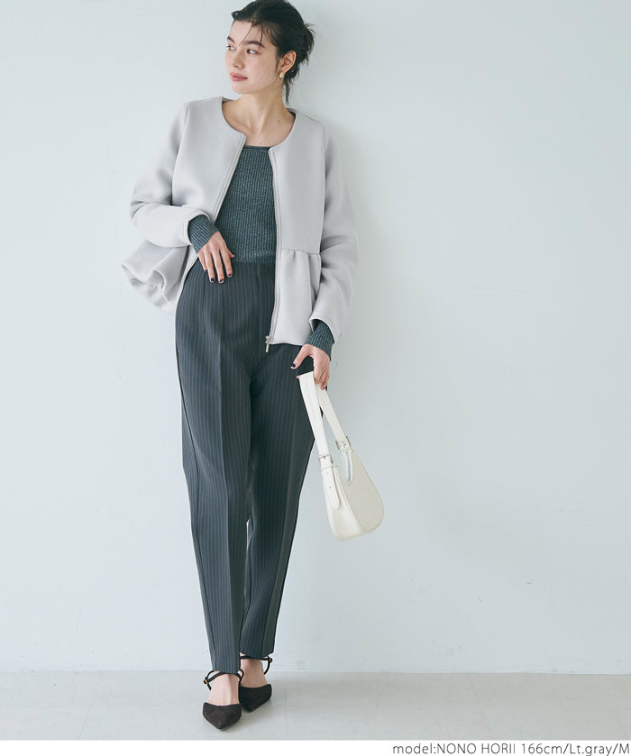 Soft sweat hem balloon jacket