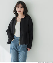 Soft sweat hem balloon jacket