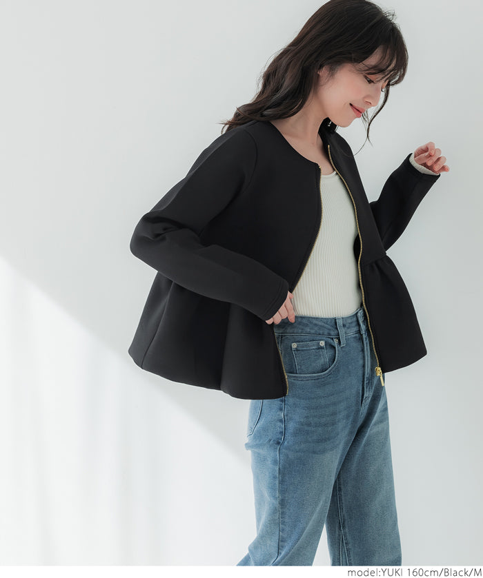 Soft sweat hem balloon jacket