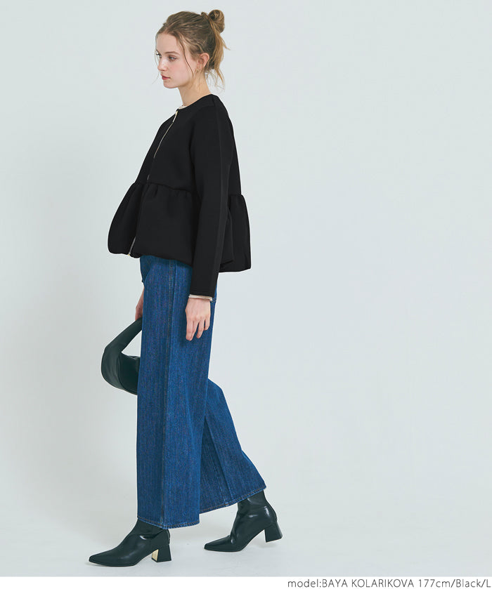 Soft sweat hem balloon jacket