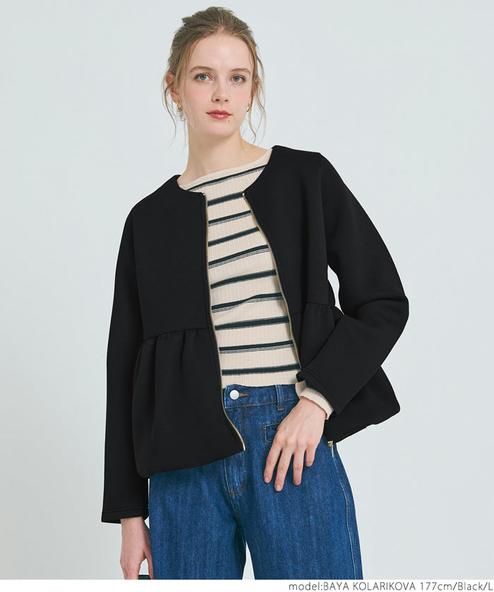 Soft sweat hem balloon jacket