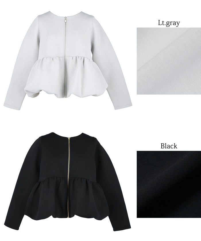 Soft sweat hem balloon jacket