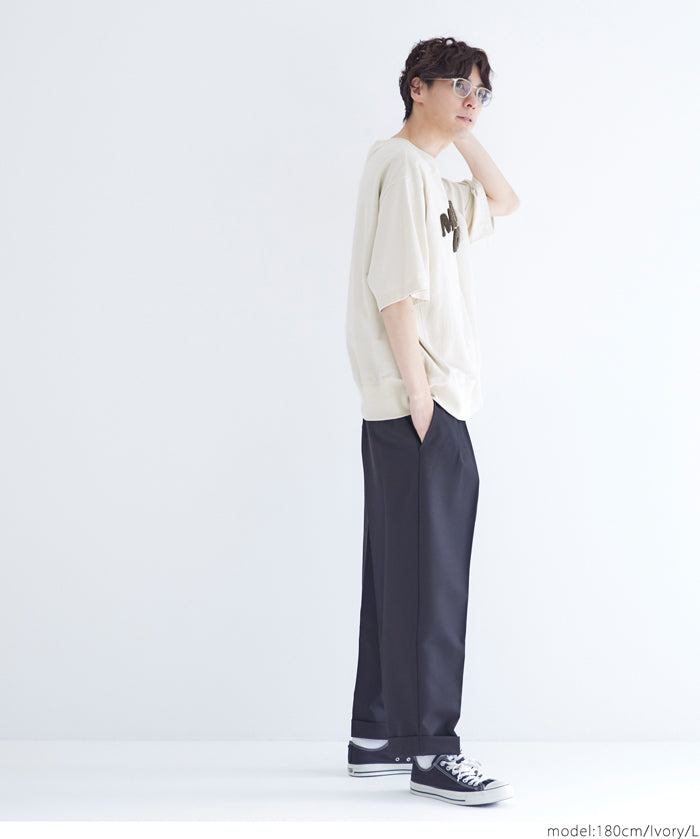 [Unisex] Fleece Logo Cotton Blend Short Sleeve Top