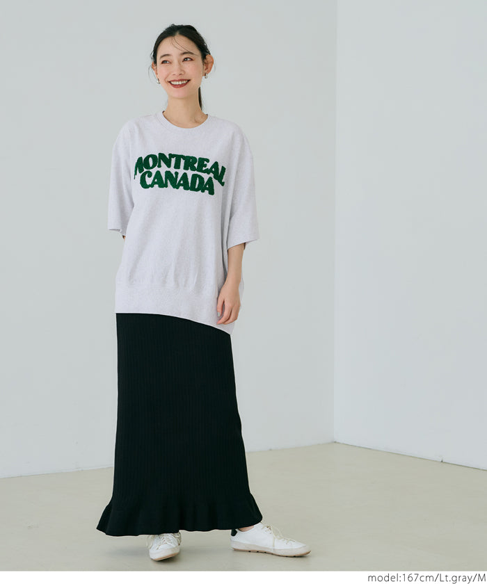 ［特價$169→$99］【男女通用】絨毛英字logo混棉短袖上衣