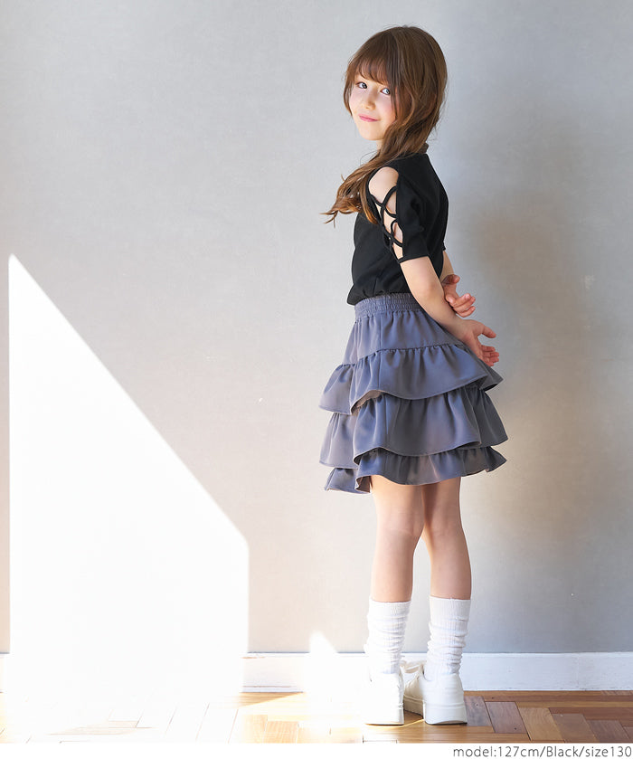 童裝袖子綁帶造型短袖上衣