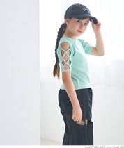 童裝袖子綁帶造型短袖上衣