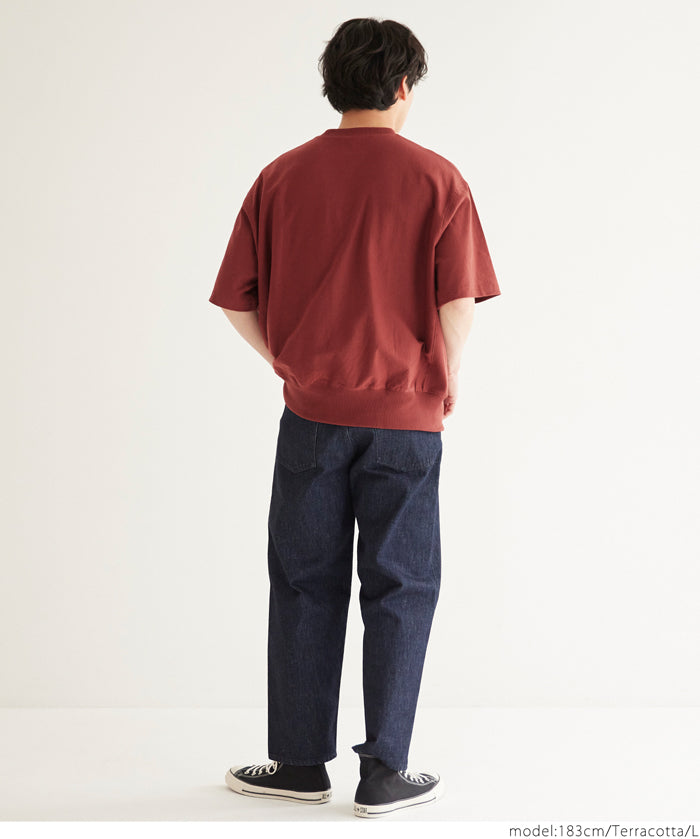 男裝英字刺繡圓領短袖衛衣