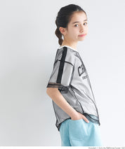 外罩薄紗造型圓領短袖上衣 T-shirt