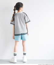 外罩薄紗造型圓領短袖上衣 T-shirt